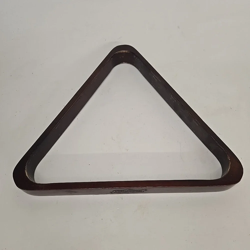AMERICAN HERITAGE BILLIARDS DARK BROWN WOOD POOL TABLE BALL RACK